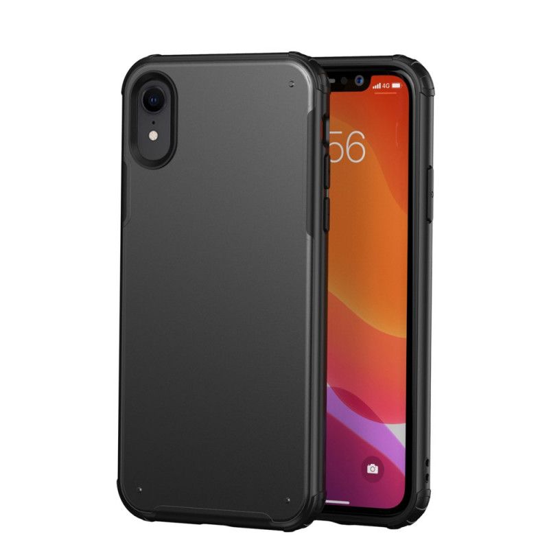 Hülle iPhone XR Schwarz Handyhülle Hybrid-Silikonfelgen-Design