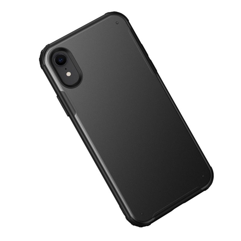 Hülle iPhone XR Schwarz Handyhülle Hybrid-Silikonfelgen-Design