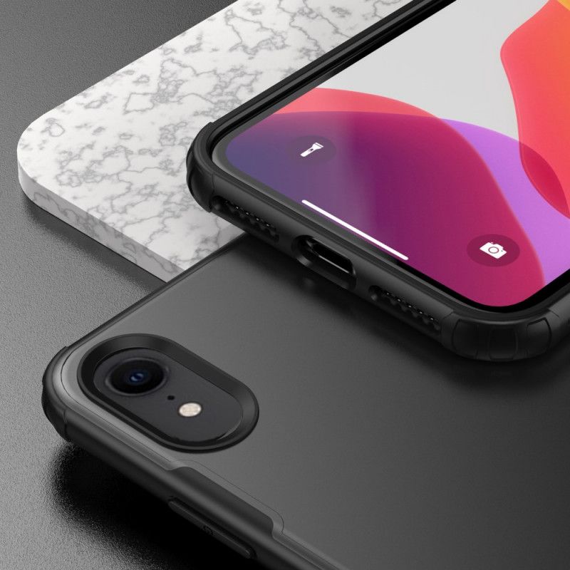 Hülle iPhone XR Schwarz Handyhülle Hybrid-Silikonfelgen-Design