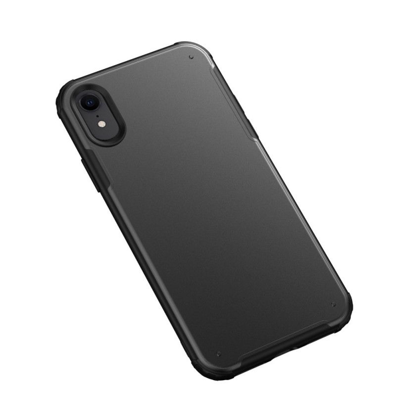 Hülle iPhone XR Schwarz Handyhülle Hybrid-Silikonfelgen-Design