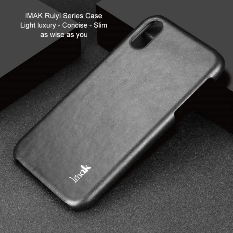 Hülle iPhone XR Schwarz Handyhülle Ledereffekt Der Imak Ruiyi-Serie
