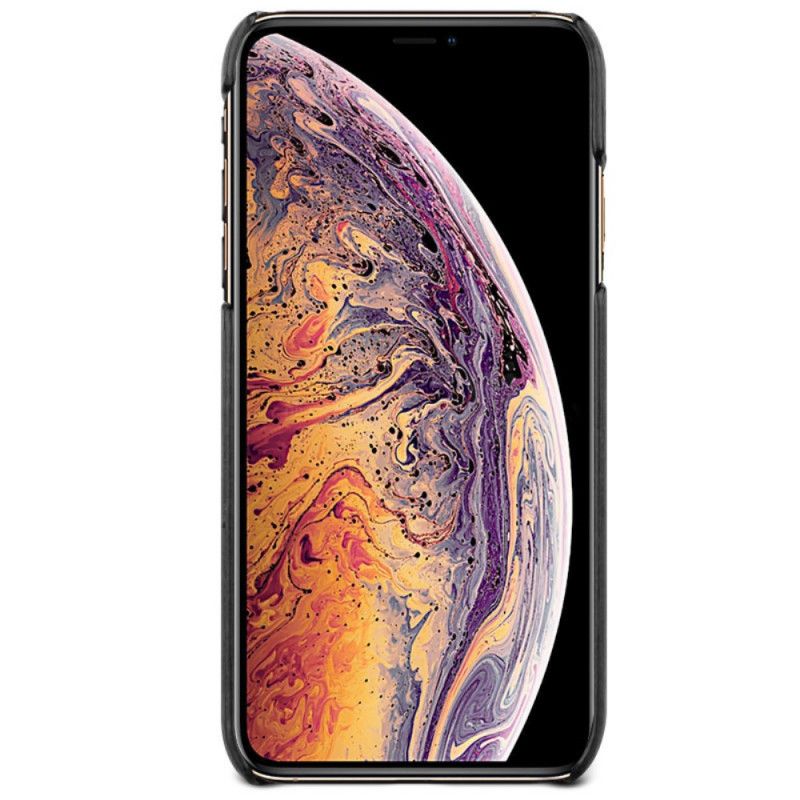 Hülle iPhone XR Schwarz Handyhülle Ledereffekt Der Imak Ruiyi-Serie