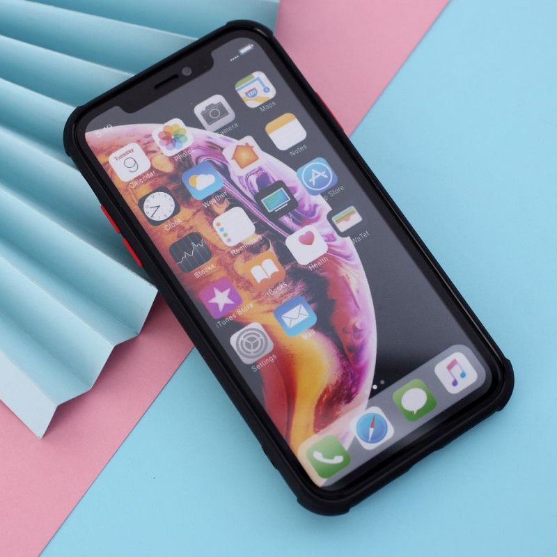 Hülle iPhone XR Schwarz Hybrid Mit Farbigen Kanten