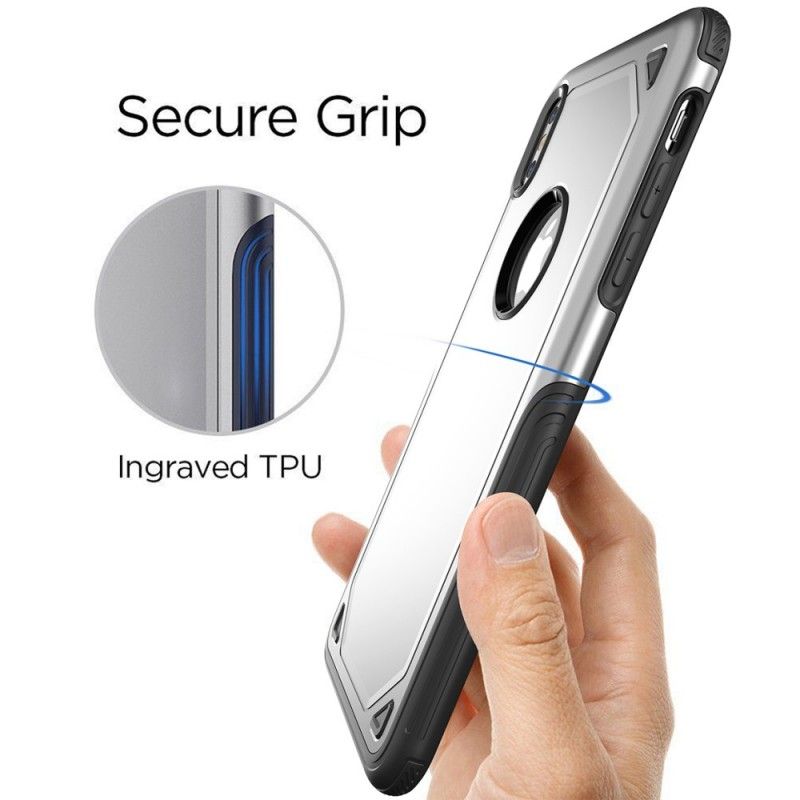 Hülle iPhone XR Schwarz Premium-Metalleffekt