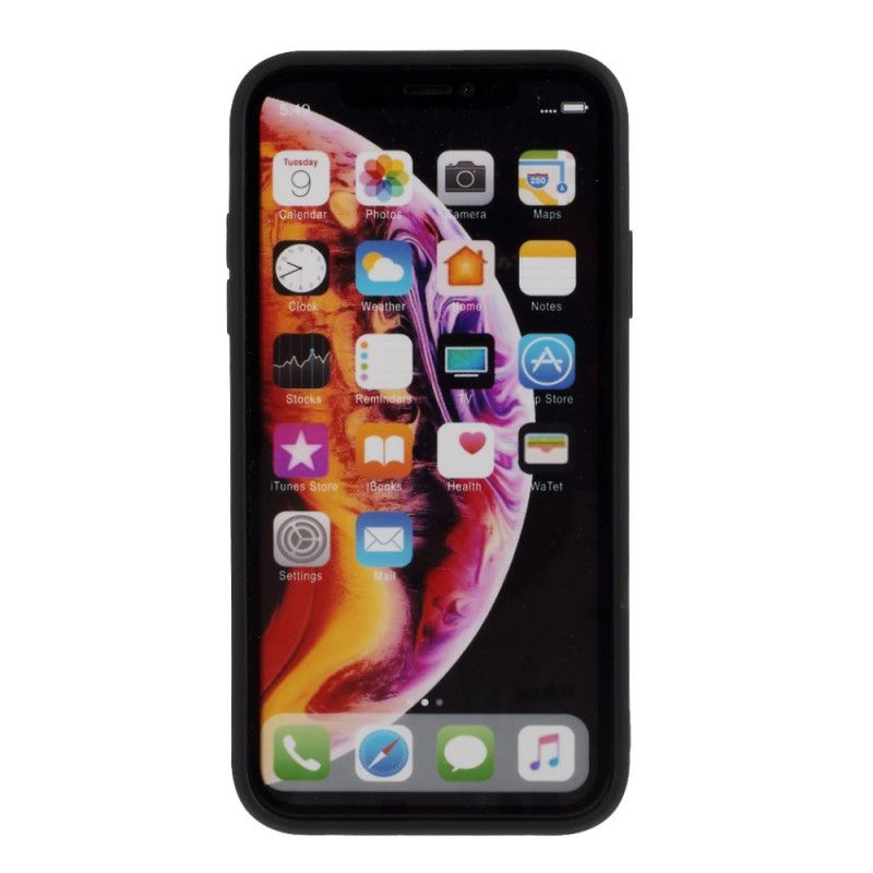 Hülle iPhone XR Schwarz Reines Farbmattes Silikon