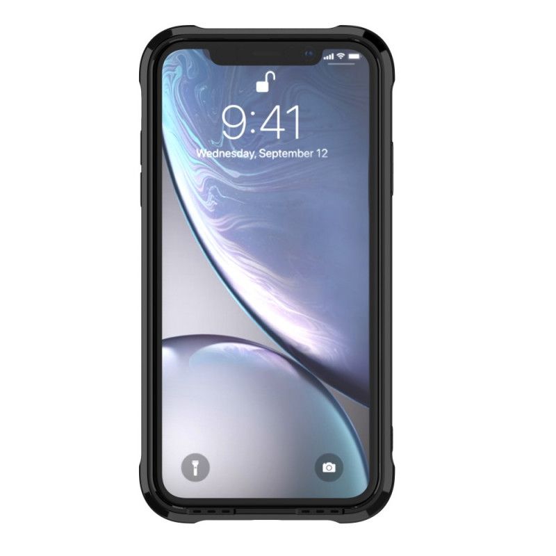 Hülle iPhone XR Schwarz Transparente Leeu-Schutzkissen