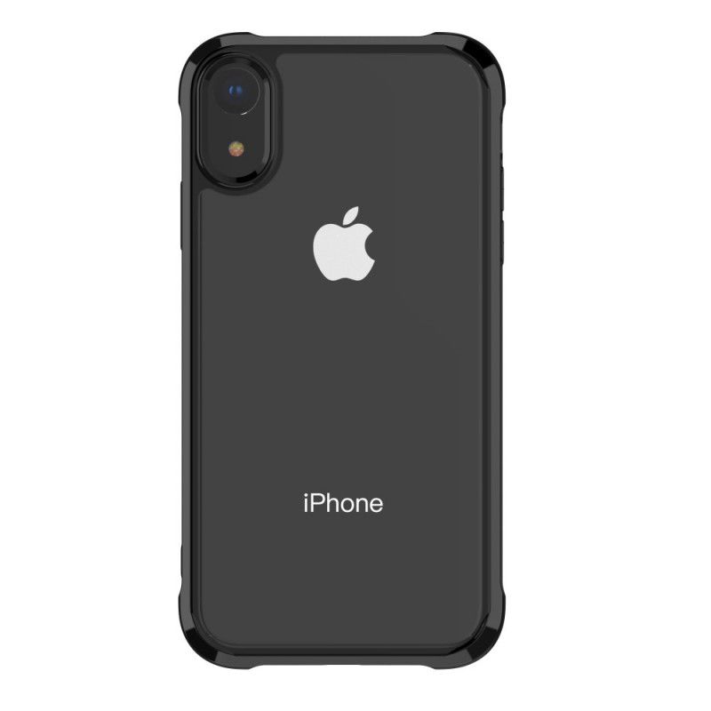 Hülle iPhone XR Schwarz Transparente Leeu-Schutzkissen