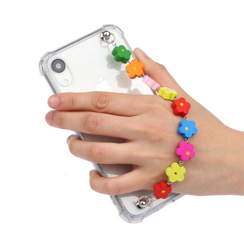 Hülle iPhone XR Silikon-Blumenarmband