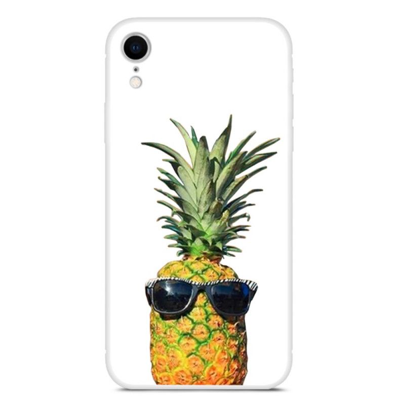 Hülle iPhone XR Transparente Ananas Mit Gläsern