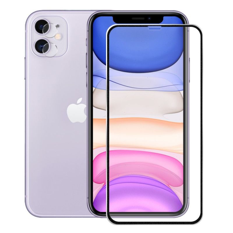 Kit Aus Gehärtetem Glas Für iPhone XR Schwarz Hut Prinz Bildschirm Und Linse