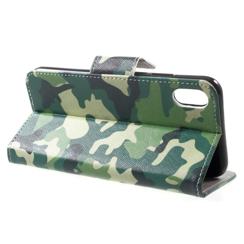 Lederhüllen Für iPhone XR Militärische Tarnung
