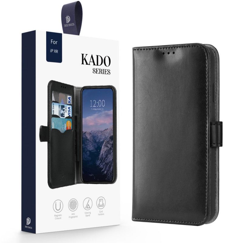 Lederhüllen Für iPhone XR Schwarz Dux Ducis Der Kado-Serie