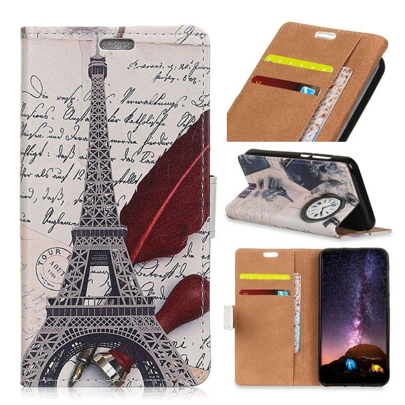 Lederhüllen iPhone XR Eiffelturm Des Dichters