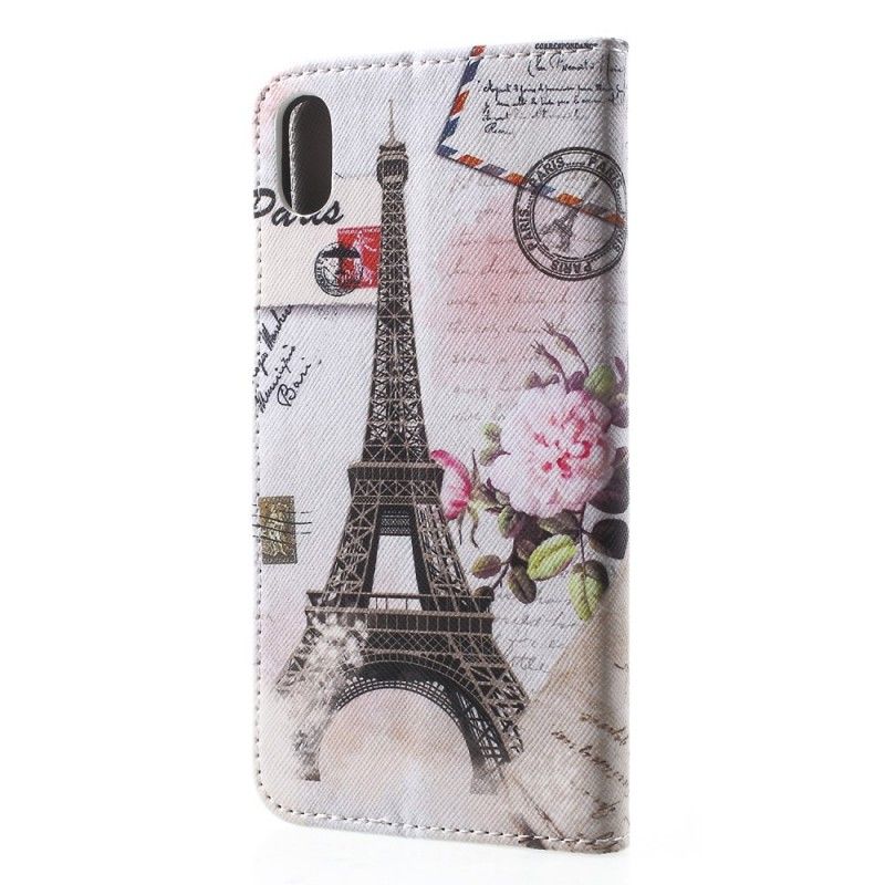 Lederhüllen iPhone XR Handyhülle Retro-Eiffelturm