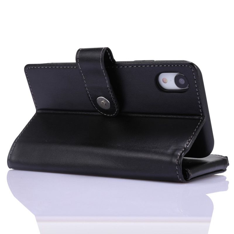 Lederhüllen iPhone XR Schwarz Handyhülle Multifunktions-Business-Wallet