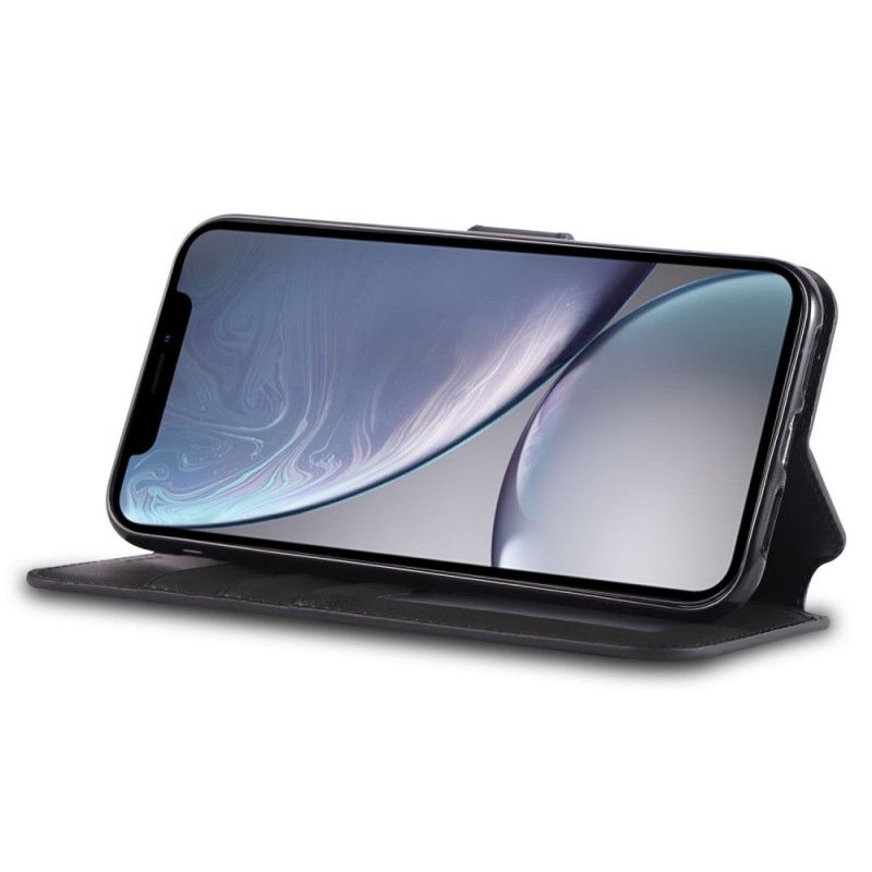 Lederhüllen iPhone XR Schwarz Ledereffekt-Azns