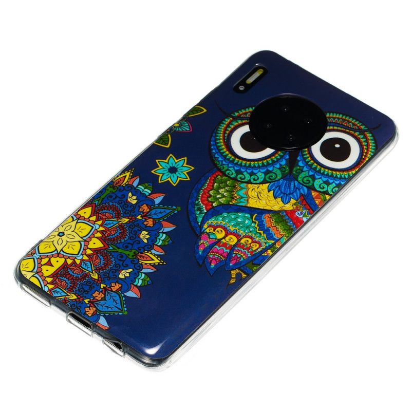 Hülle Huawei Mate 30 Pro Handyhülle Fluoreszierende Mandala-Eule