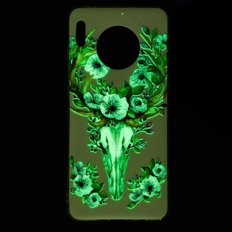 Hülle Huawei Mate 30 Pro Handyhülle Fluoreszierender Blühender Elch