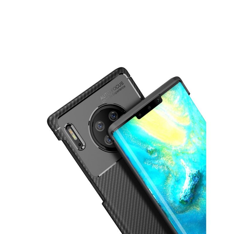 Hülle Huawei Mate 30 Pro Schwarz Flexible Kohlefasertextur