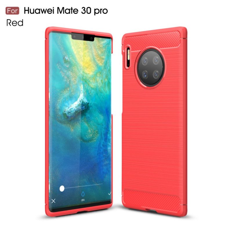 Hülle Huawei Mate 30 Pro Schwarz Gebürstete Kohlefaser