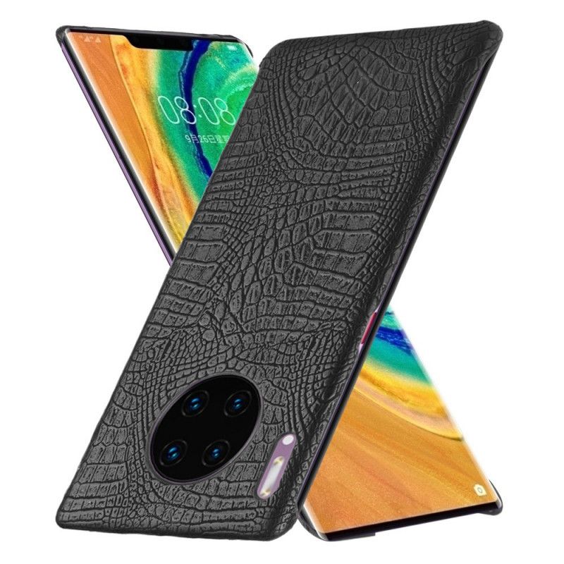 Hülle Huawei Mate 30 Pro Schwarz Krokodillederstil