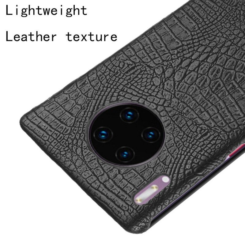 Hülle Huawei Mate 30 Pro Schwarz Krokodillederstil