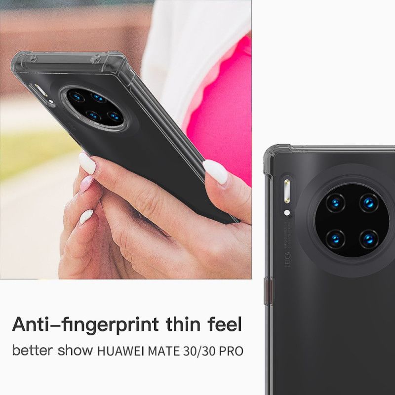 Hülle Huawei Mate 30 Pro Schwarz Transparente Leeu-Schutzkissen