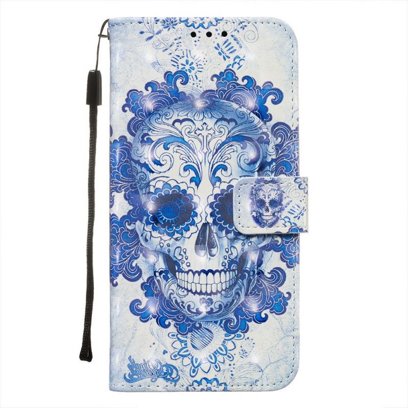 Lederhüllen Für Huawei Mate 30 Pro Blauer Schädel