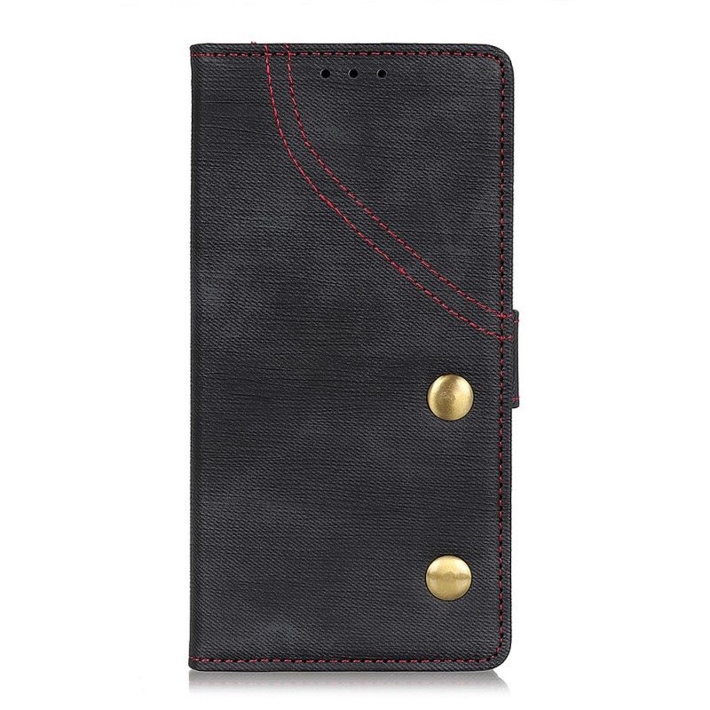 Lederhüllen Huawei Mate 30 Pro Schwarz Jeansknöpfe