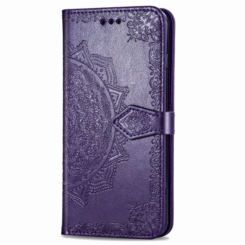 Lederhüllen Huawei Mate 30 Pro Schwarz Mandala Mittleren Alters