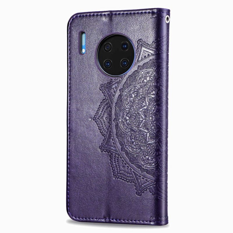 Lederhüllen Huawei Mate 30 Pro Schwarz Mandala Mittleren Alters