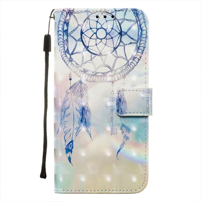 Lederhüllen Huawei Mate 30 Pro Weiß Handyhülle Aquarell-Traumfänger