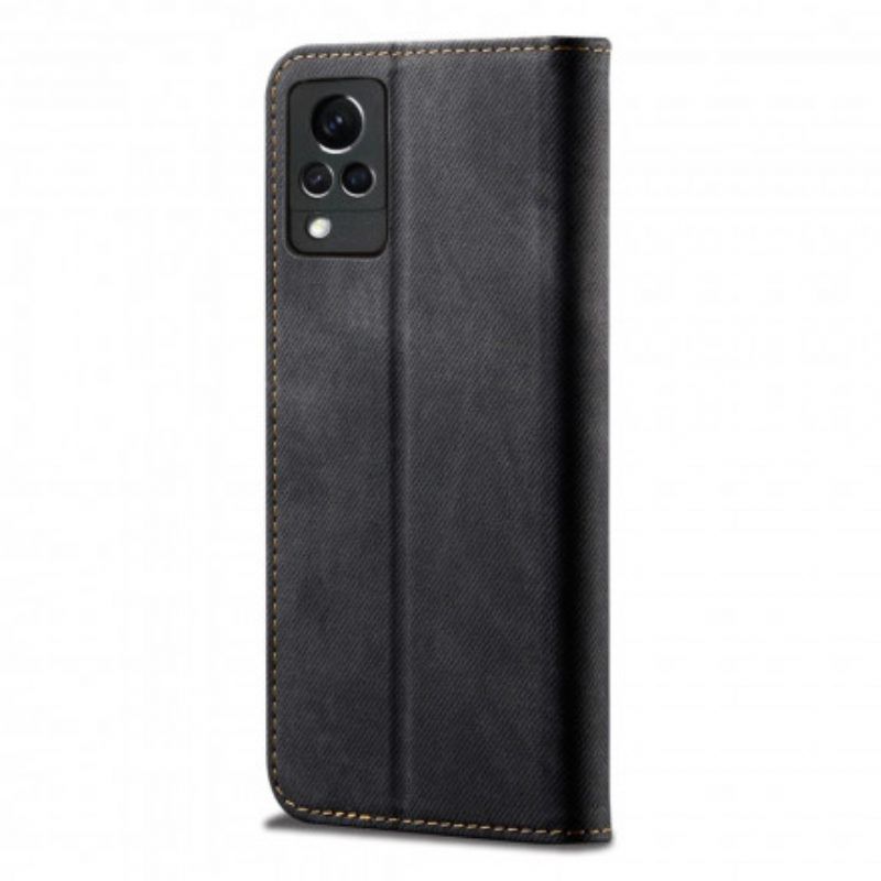 Schutzhülle Für Vivo V21 5G Flip Case Kunstleder-jeans-textur