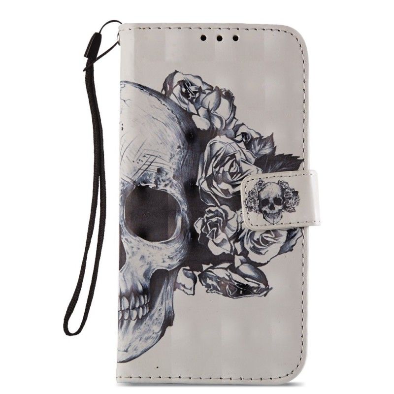 Lederhüllen Honor 9 Lite Handyhülle 3D Blumenschädel