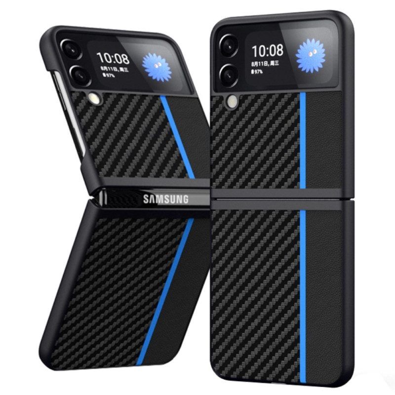 Handyhülle Für Samsung Galaxy Z Flip 4 Flip Case Kohlefaserlinie