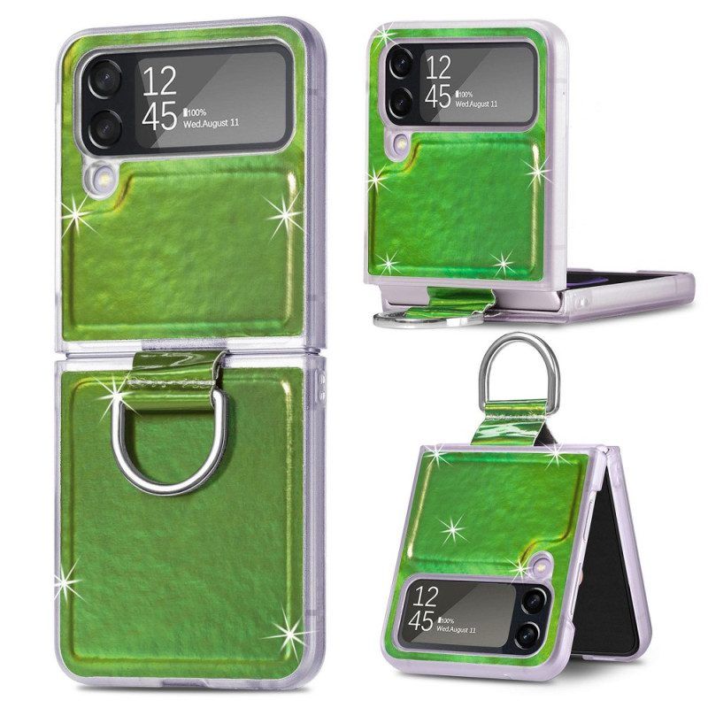 Hülle Für Samsung Galaxy Z Flip 4 Flip Case Elektrische Farben Und Ring