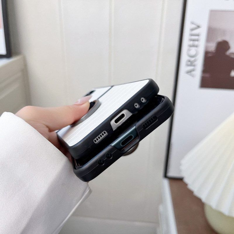 Hülle Für Samsung Galaxy Z Flip 4 Flip Case Kroko- Und Ringdesign
