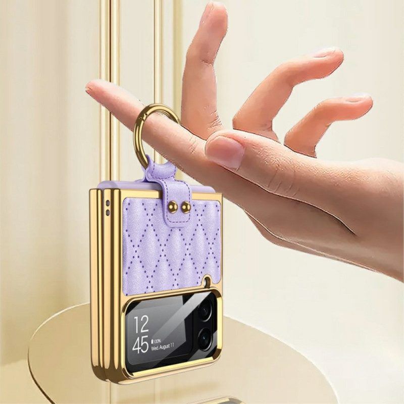 Hülle Für Samsung Galaxy Z Flip 4 Flip Case Mit Gkk-ring Gesteppt