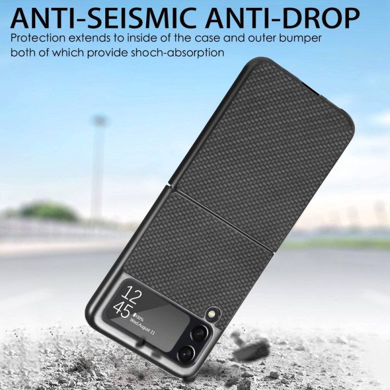 Hülle Für Samsung Galaxy Z Flip 4 Flip Case Strukturierte Kohlefaser