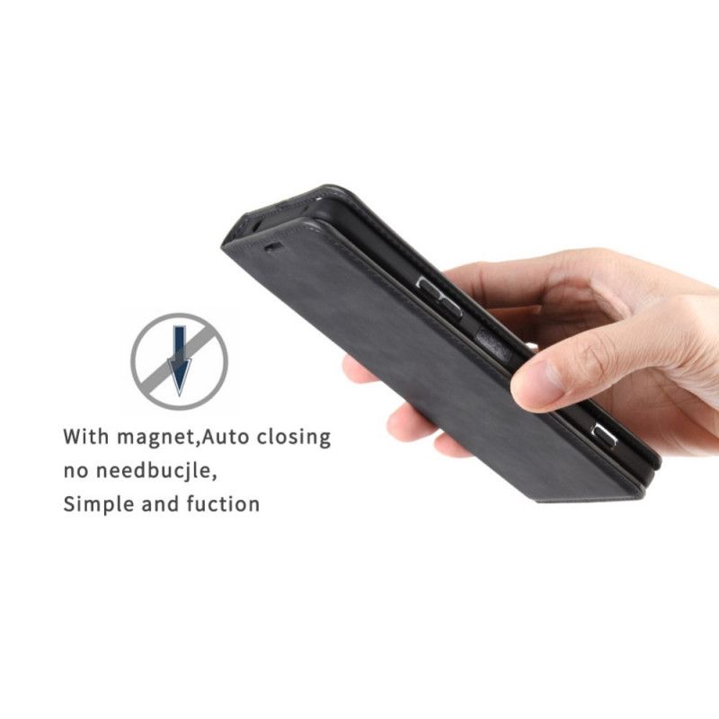 Flip Case Für Sony Xperia 1 II Schwarz Weichledereffekt