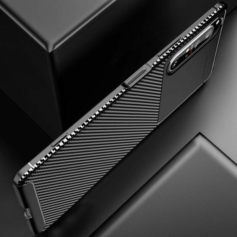 Hülle Sony Xperia 1 II Schwarz Handyhülle Flexible Kohlefaser