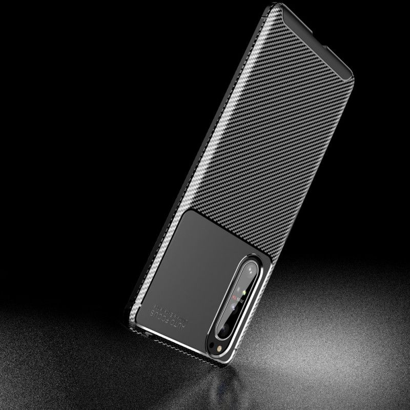 Hülle Sony Xperia 1 II Schwarz Handyhülle Flexible Kohlefaser