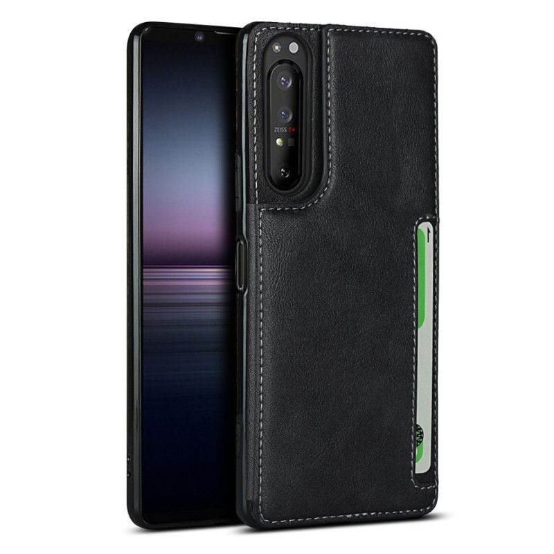 Hülle Sony Xperia 1 II Schwarz Kartenhalter Und Lanyard