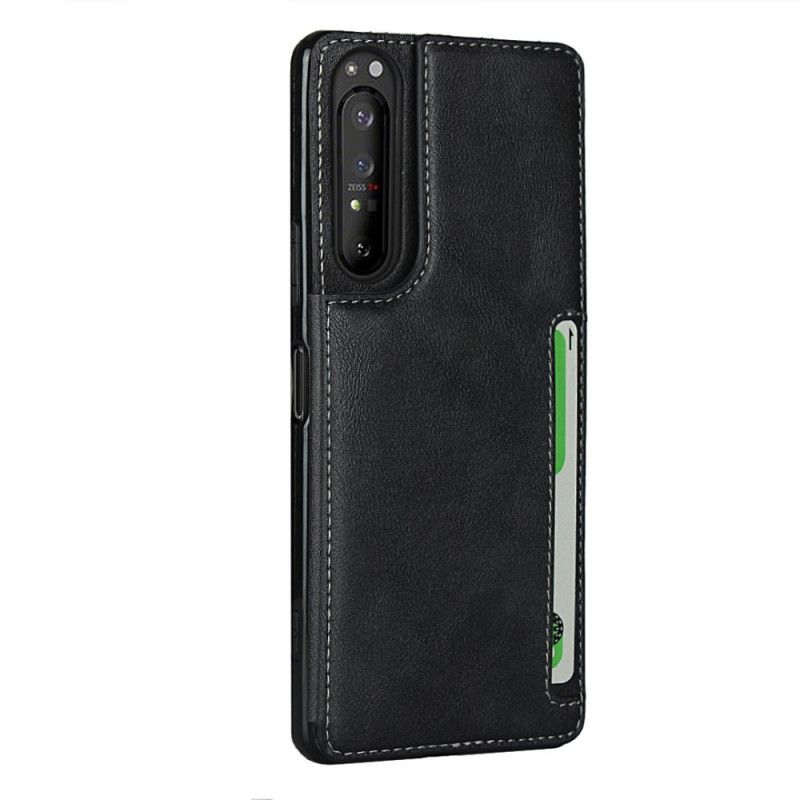 Hülle Sony Xperia 1 II Schwarz Kartenhalter Und Lanyard