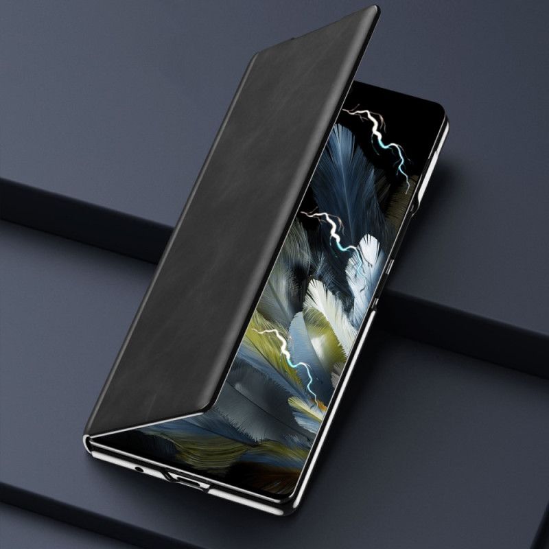 Flip Case Oppo Find N3 Klassisches Nappaleder