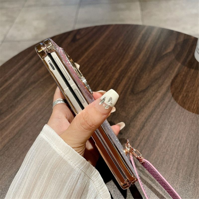 Hülle Für Oppo Find N3 Glänzende Oberfläche Und Trageschlaufe
