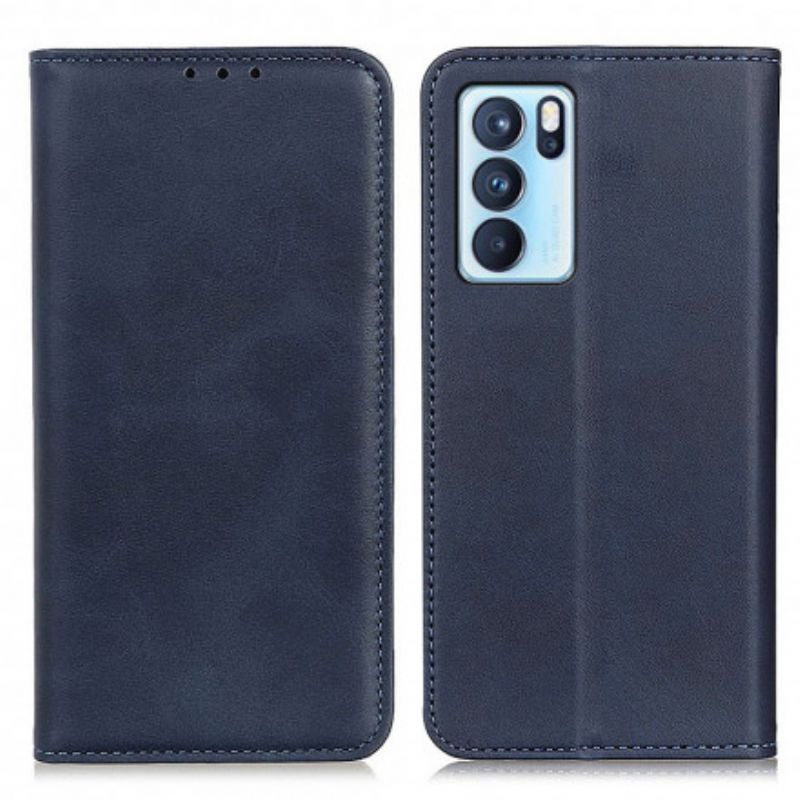 Flip Case Für Oppo Reno 6 Pro 5g Spaltleder Eleganz