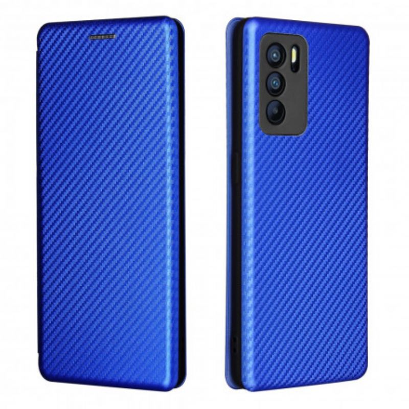 Flip Case Oppo Reno 6 Pro 5g Farbiges Carbon-silikon