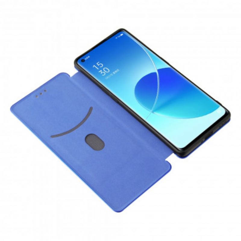 Flip Case Oppo Reno 6 Pro 5g Farbiges Carbon-silikon