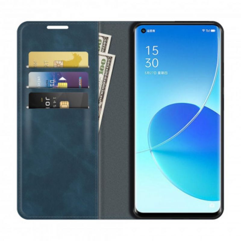 Flip Case Oppo Reno 6 Pro 5g Handyhülle Weicher Ledereffekt